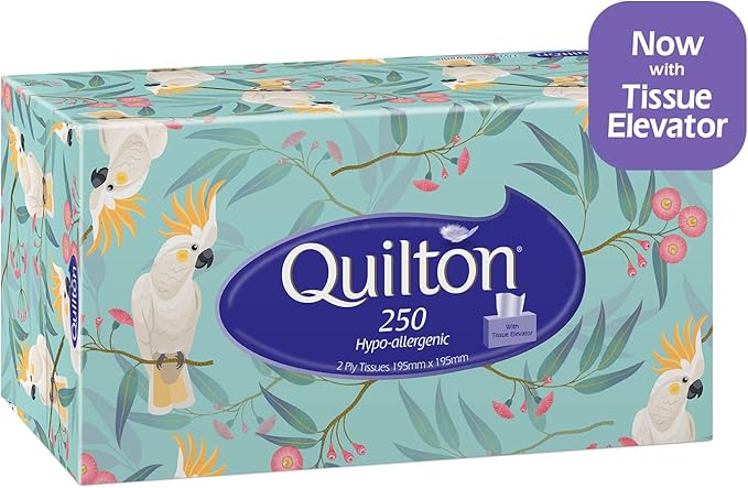 Quilton 2-Ply Hypo-Allergenic Facial Tissue 250 Pack  